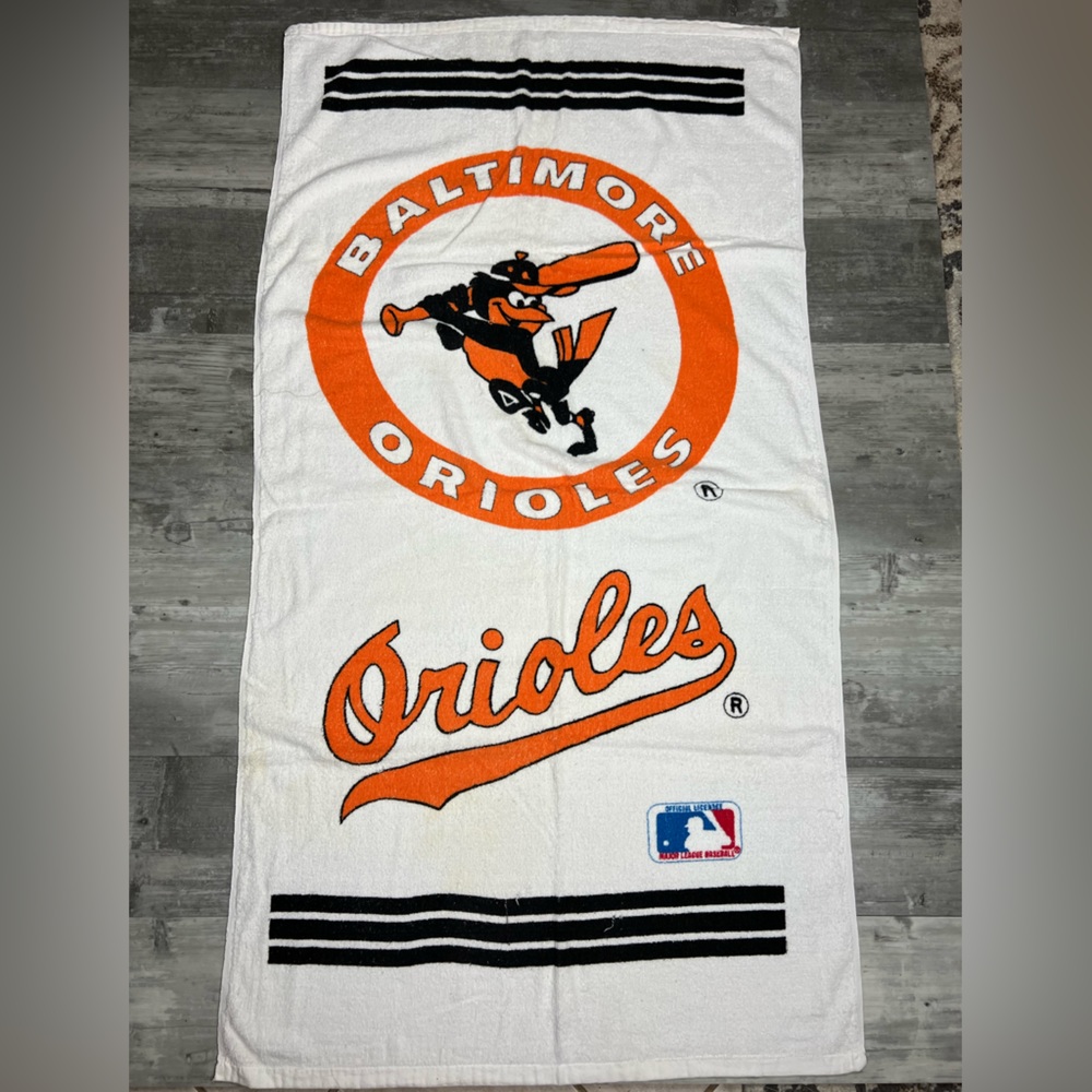 Vintage 1980’s MLB Baltimore Orioles Baseball Beach Towel